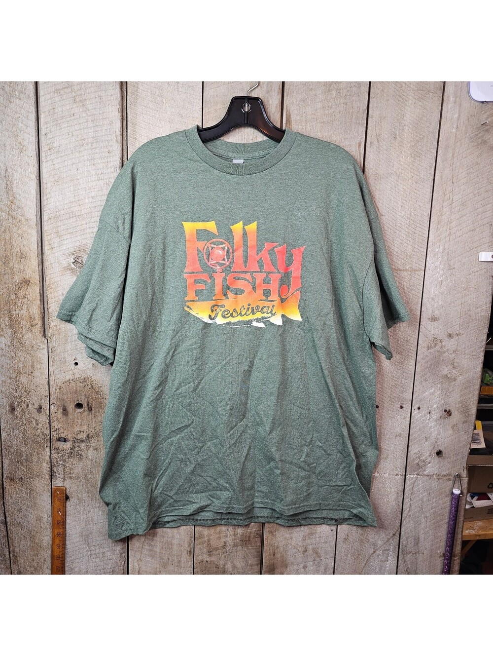 Folky Fish Festival 2024 T-Shirt Gildan 2XL Heavy Cotton Green St. James MO